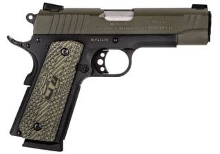 Taurus USA 1911 Commander 45 ACP Handgun has a Cerakote MIL-SPEC green finish